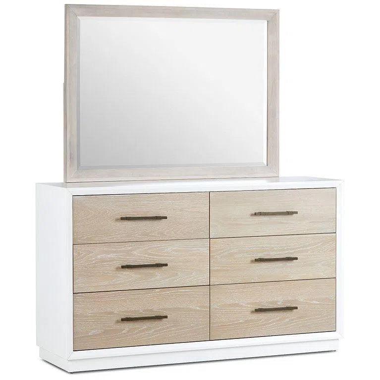 62" High Gloss Boca Grande Six Drawer Dresser and Mirror Combo Dressers LOOMLAN By Panama Jack