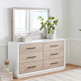 62" High Gloss Boca Grande Six Drawer Dresser and Mirror Combo Dressers LOOMLAN By Panama Jack