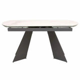 63-94" White Extendable Dining Table Ceramic Table Top Dining Tables LOOMLAN By Essentials For Living