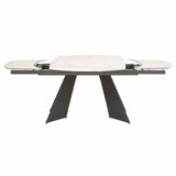 63-94" White Extendable Dining Table Ceramic Table Top Dining Tables LOOMLAN By Essentials For Living