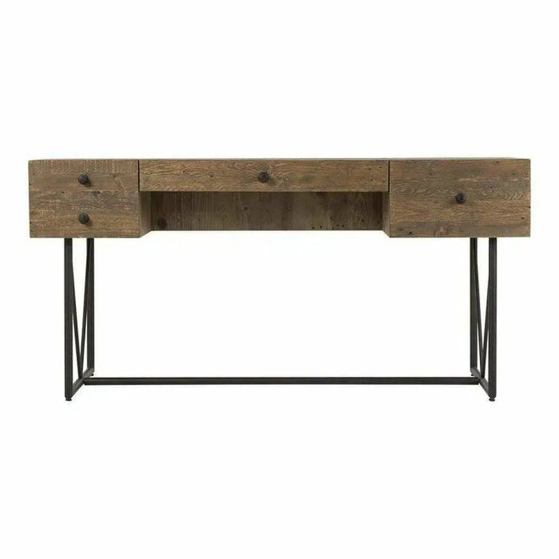 63 Inch Desk Natural Rustic Home Office Desks LOOMLAN By Moe's Home