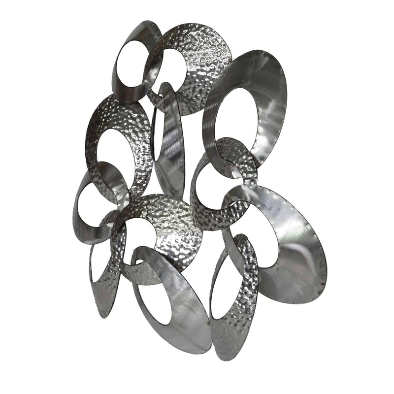 63 Inch Looped Metal Wall Décor Stainless Steel Wall Sculpture Artwork LOOMLAN By Moe's Home