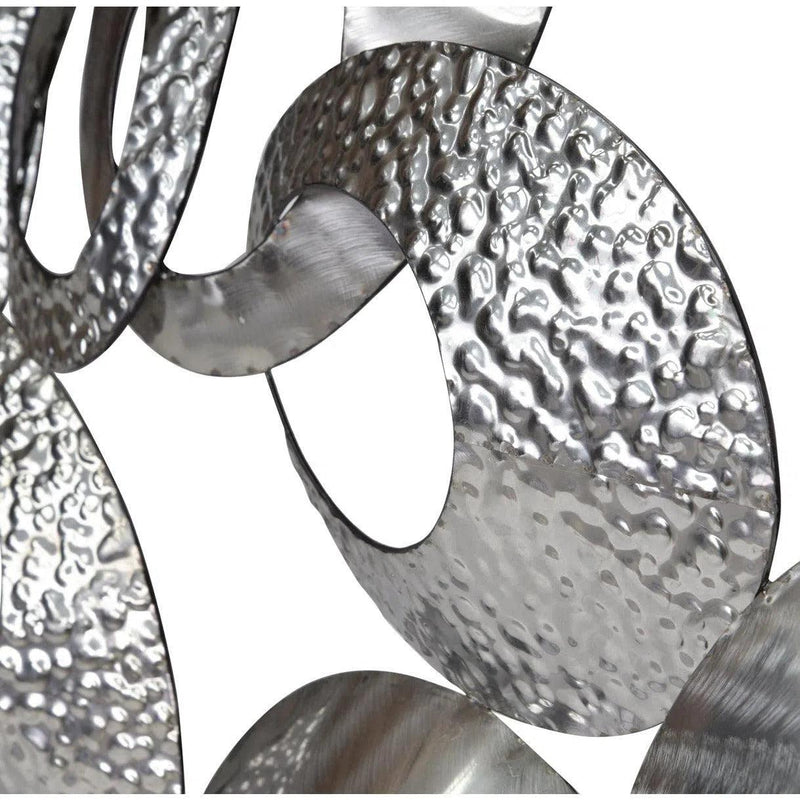 63 Inch Looped Metal Wall Décor Stainless Steel Wall Sculpture Artwork LOOMLAN By Moe's Home