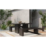 63 Inch Rectangular Black Cement Outdoor Dining Table Outdoor Dining Tables LOOMLAN By Moe's Home