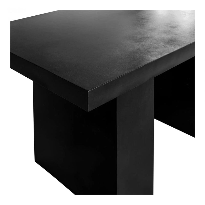 63 Inch Rectangular Black Cement Outdoor Dining Table Outdoor Dining Tables LOOMLAN By Moe's Home