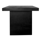 63 Inch Rectangular Black Cement Outdoor Dining Table Outdoor Dining Tables LOOMLAN By Moe's Home