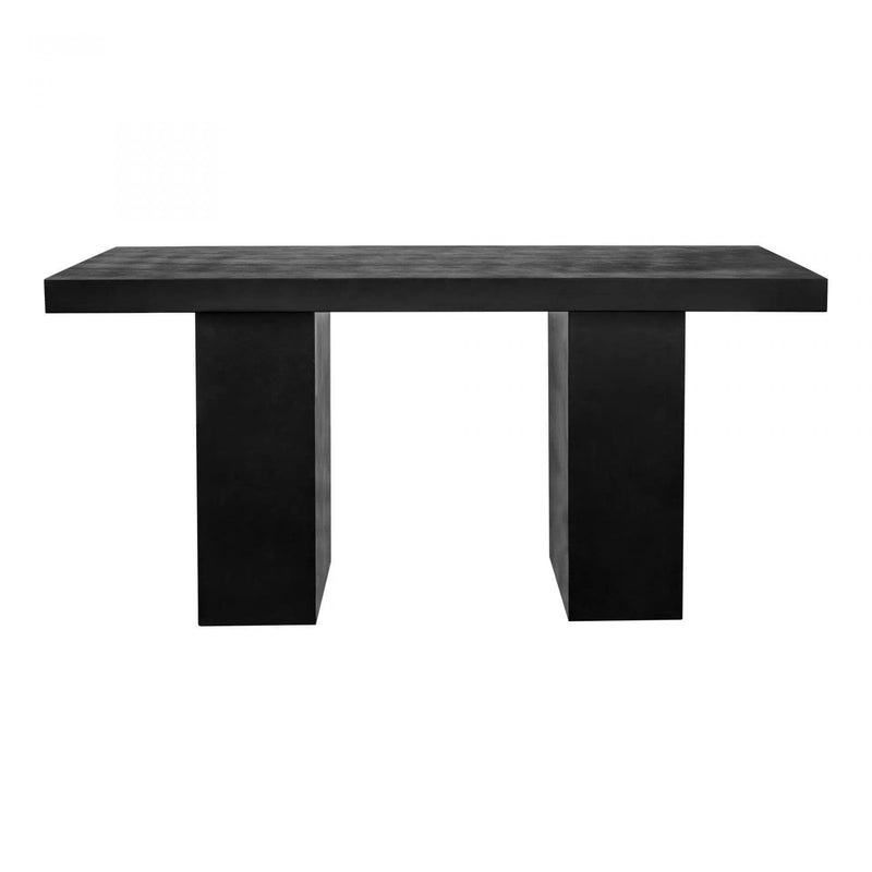 63 Inch Rectangular Black Cement Outdoor Dining Table Outdoor Dining Tables LOOMLAN By Moe's Home