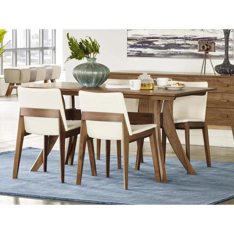 63 Inch Rectangular Dining Table Brown Mid-Century Modern Dining Tables LOOMLAN By Moe's Home