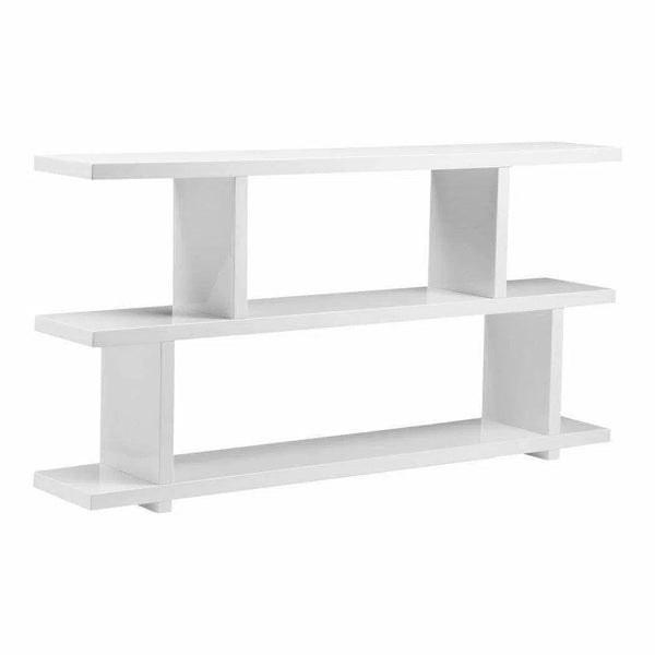 63 Inch Shelf Small White Contemporary Etageres LOOMLAN By Moe's Home