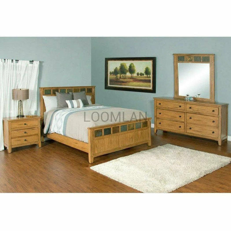 64x35" Rustic Wood Dresser for Small Bedroom Dressers LOOMLAN By Sunny D