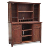 64x80 Brown Wood Buffet With Hutch Home Bar Serving Station Buffets & Curios LOOMLAN By Sunny D