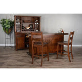 64x80 Brown Wood Buffet With Hutch Home Bar Serving Station Buffets & Curios LOOMLAN By Sunny D