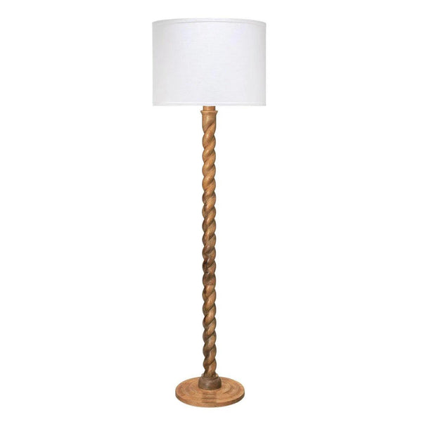 65" Brown Mango Wood Barley Twist Art Deco Floor Lamp Floor Lamps LOOMLAN By Jamie Young