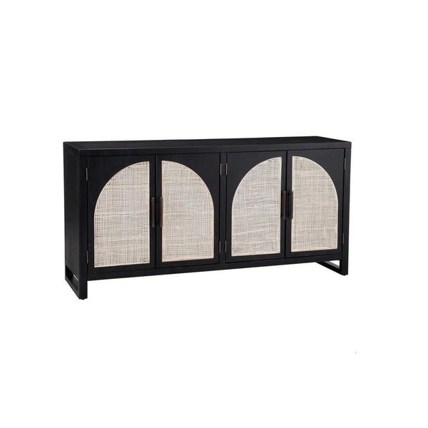 65" Two Tone White and Black Small Wood Sideboard for Dining Room