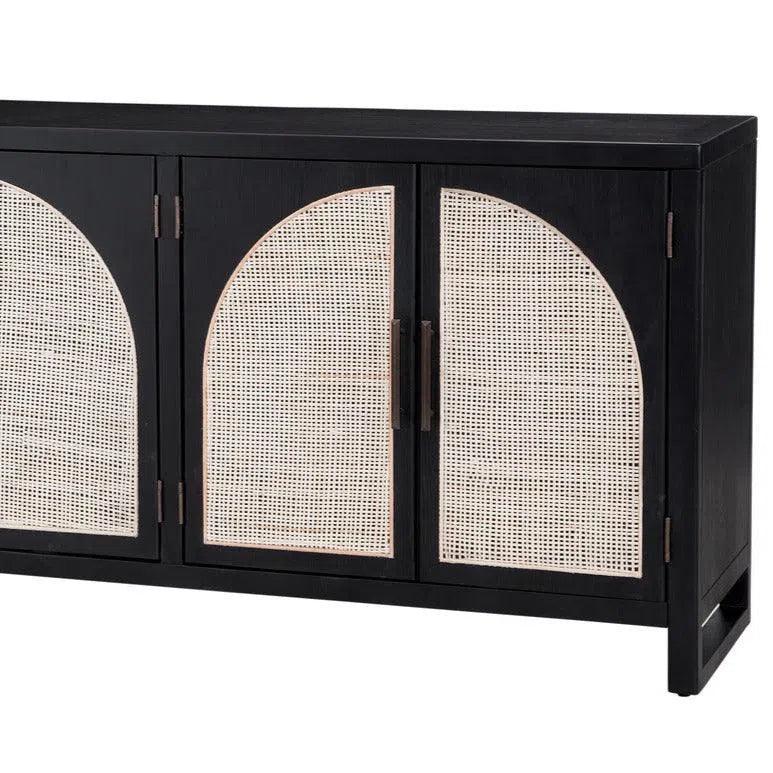 65" Two Tone White and Black Small Wood Sideboard for Dining Room Sideboards LOOMLAN By Bassett Mirror