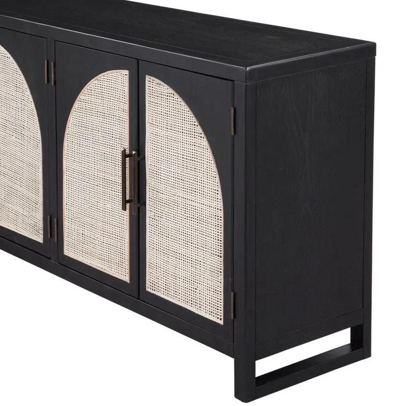 65" Two Tone White and Black Small Wood Sideboard for Dining Room Sideboards LOOMLAN By Bassett Mirror