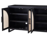 65" Two Tone White and Black Small Wood Sideboard for Dining Room Sideboards LOOMLAN By Bassett Mirror