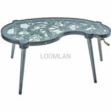 67" Industrial Steampunk Home Office Writing Table Glass Top Home Office Desks LOOMLAN By LOOMLAN