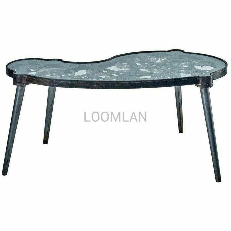 67" Industrial Steampunk Home Office Writing Table Glass Top Home Office Desks LOOMLAN By LOOMLAN