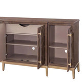 68" Perrine Brown And Gold Wooden Sideboard for Dining Room Sideboards LOOMLAN By Bassett Mirror