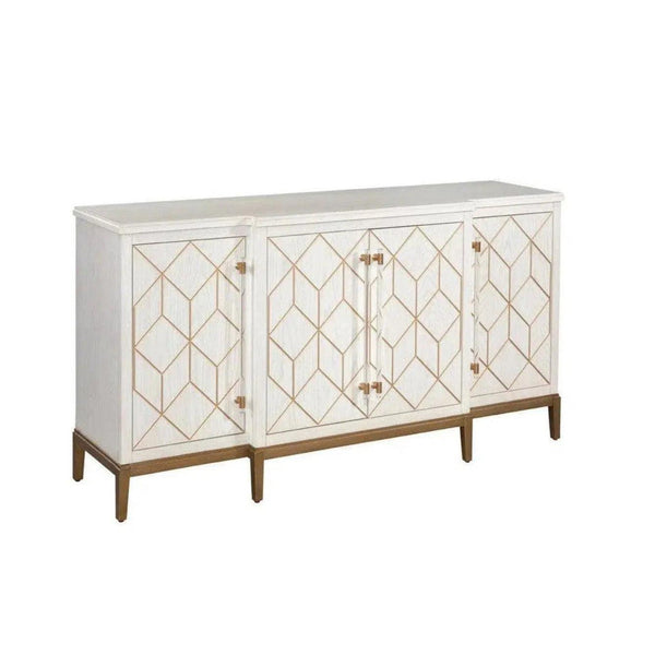 68" Perrine Gold and Whitewashed Sideboard for Dining Room