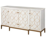 68" Perrine Gold and Whitewashed Sideboard for Dining Room Sideboards LOOMLAN By Bassett Mirror