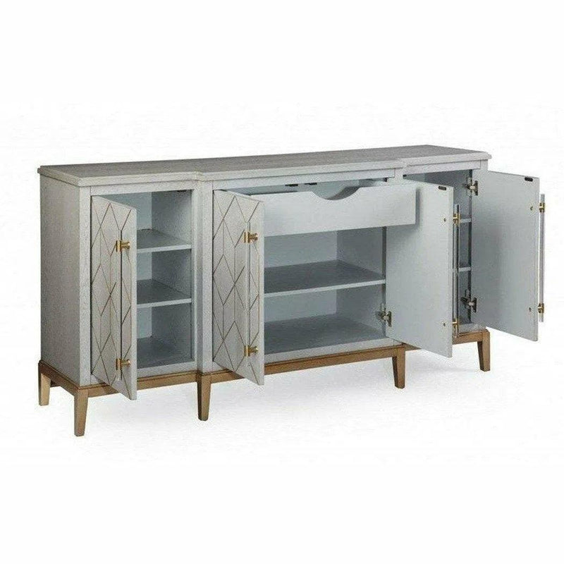 68" Perrine Grey And Gold Wooden Sideboard for Dining Room Sideboards LOOMLAN By Bassett Mirror