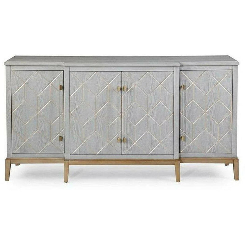 68" Perrine Grey And Gold Wooden Sideboard for Dining Room Sideboards LOOMLAN By Bassett Mirror