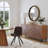 69" Brown Three Door Mid Century Sideboard for Dining Room Sideboards LOOMLAN By Bassett Mirror