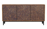 69" Brown Three Door Mid Century Sideboard for Dining Room Sideboards LOOMLAN By Bassett Mirror