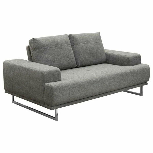 69" Grey Fabric Loveseat With Adjustable Backrest Low Profile Sofas & Loveseats LOOMLAN By Diamond Sofa