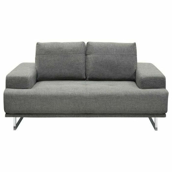 69" Grey Fabric Loveseat With Adjustable Backrest Low Profile Sofas & Loveseats LOOMLAN By Diamond Sofa