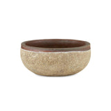 7.5 in. Lyra Ceramic Brown Planter Outdoor Planters LOOMLAN By Currey & Co