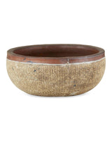 7.5 in. Lyra Ceramic Brown Planter Outdoor Planters LOOMLAN By Currey & Co