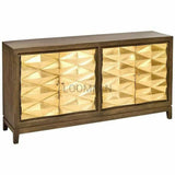 70" Slim Gold Doors Sideboard Brass Doors Handmade Pattern Sideboards LOOMLAN By LOOMLAN