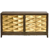 70" Slim Gold Doors Sideboard Brass Doors Handmade Pattern Sideboards LOOMLAN By LOOMLAN