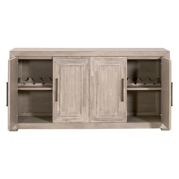 70" Solid Acacia Wood Sideboard for Dining Room With Wine Racks Sideboards LOOMLAN By Essentials For Living