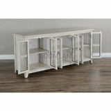 70" TV Stand Media Console Glass Doors Storage Cabinet TV Stands & Media Centers LOOMLAN By Sunny D