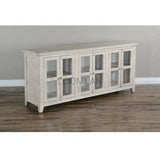 70" TV Stand Media Console Glass Doors Storage Cabinet TV Stands & Media Centers LOOMLAN By Sunny D