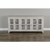 70" TV Stand Media Console Glass Doors Storage Cabinet TV Stands & Media Centers LOOMLAN By Sunny D