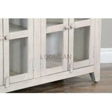 70" TV Stand Media Console Glass Doors Storage Cabinet TV Stands & Media Centers LOOMLAN By Sunny D