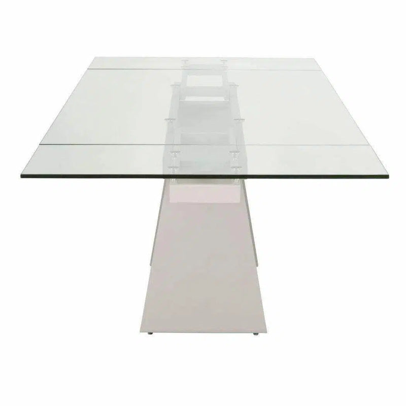 71-106" Rectangle Glass Top Extendable Dining Table Dining Tables LOOMLAN By Essentials For Living