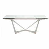 71-106" Rectangle Glass Top Extendable Dining Table Dining Tables LOOMLAN By Essentials For Living