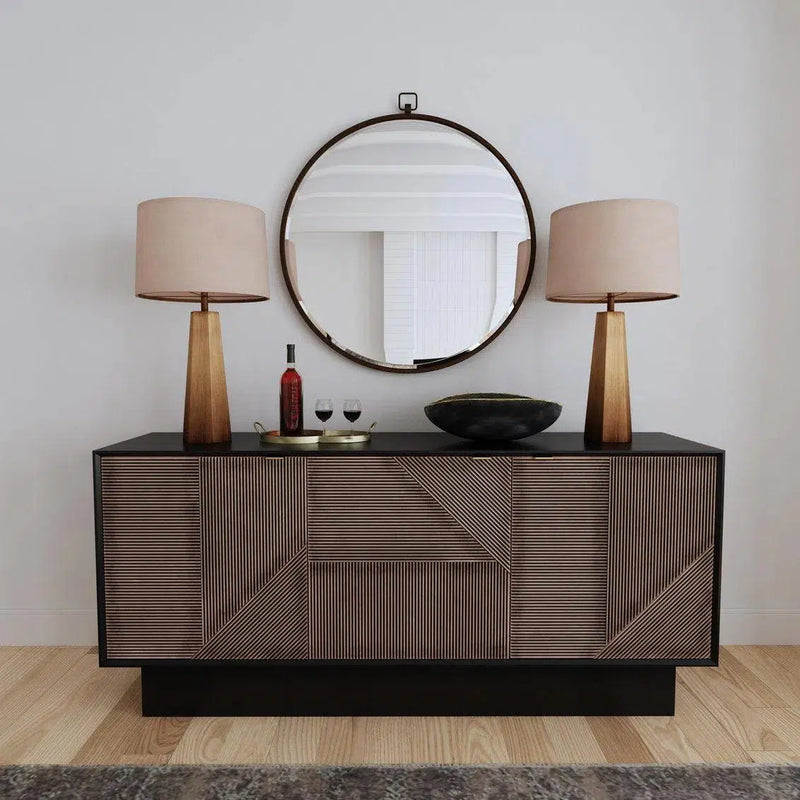 71" Brown Mid Century Modern Sideboard for Dining Room Sideboards LOOMLAN By Bassett Mirror