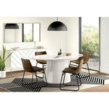 71" Contemporary High Gloss White Oval Dining Table for 6 People Dining Tables LOOMLAN By Moe's Home