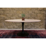 71" Contemporary Oval Brown Dining Table Wood Top With Base Dining Tables LOOMLAN By LH Imports