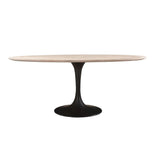 71" Contemporary Oval Brown Dining Table Wood Top With Base Dining Tables LOOMLAN By LH Imports