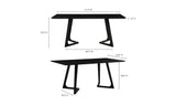 71 Inch Dining Table Rectangular Black Mid-Century Dining Tables LOOMLAN By Moe's Home