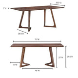 71 Inch Dining Table Rectangular Brown Mid-Century Dining Tables LOOMLAN By Moe's Home