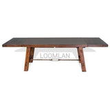 72 -106" Rustic Solid Wood Extendable Dining Table with 2 Leaves Dining Tables LOOMLAN By Sunny D